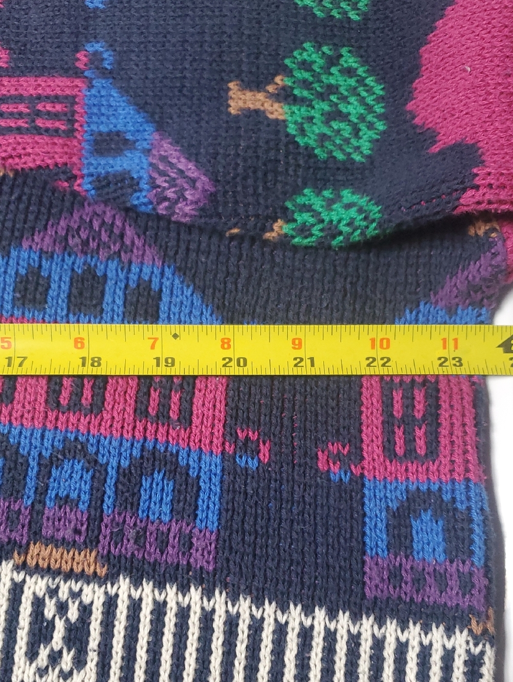 Vintage 80s Sutton Place Cats Village Motif Women’s Sweater Novelty - Picture 8 of 11